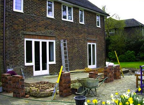 Conservatory baseworks Start of the new conservatory base